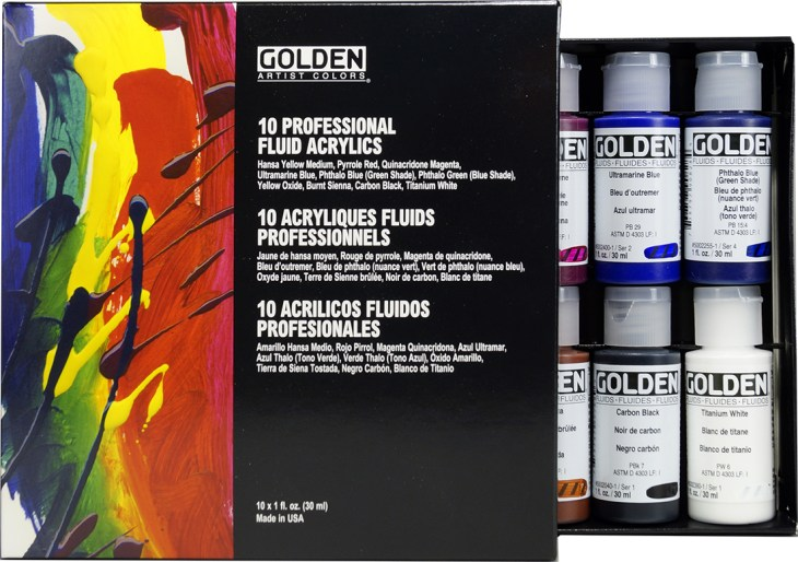 Golden Fluid Acrylic - Carbon Black 16 oz.