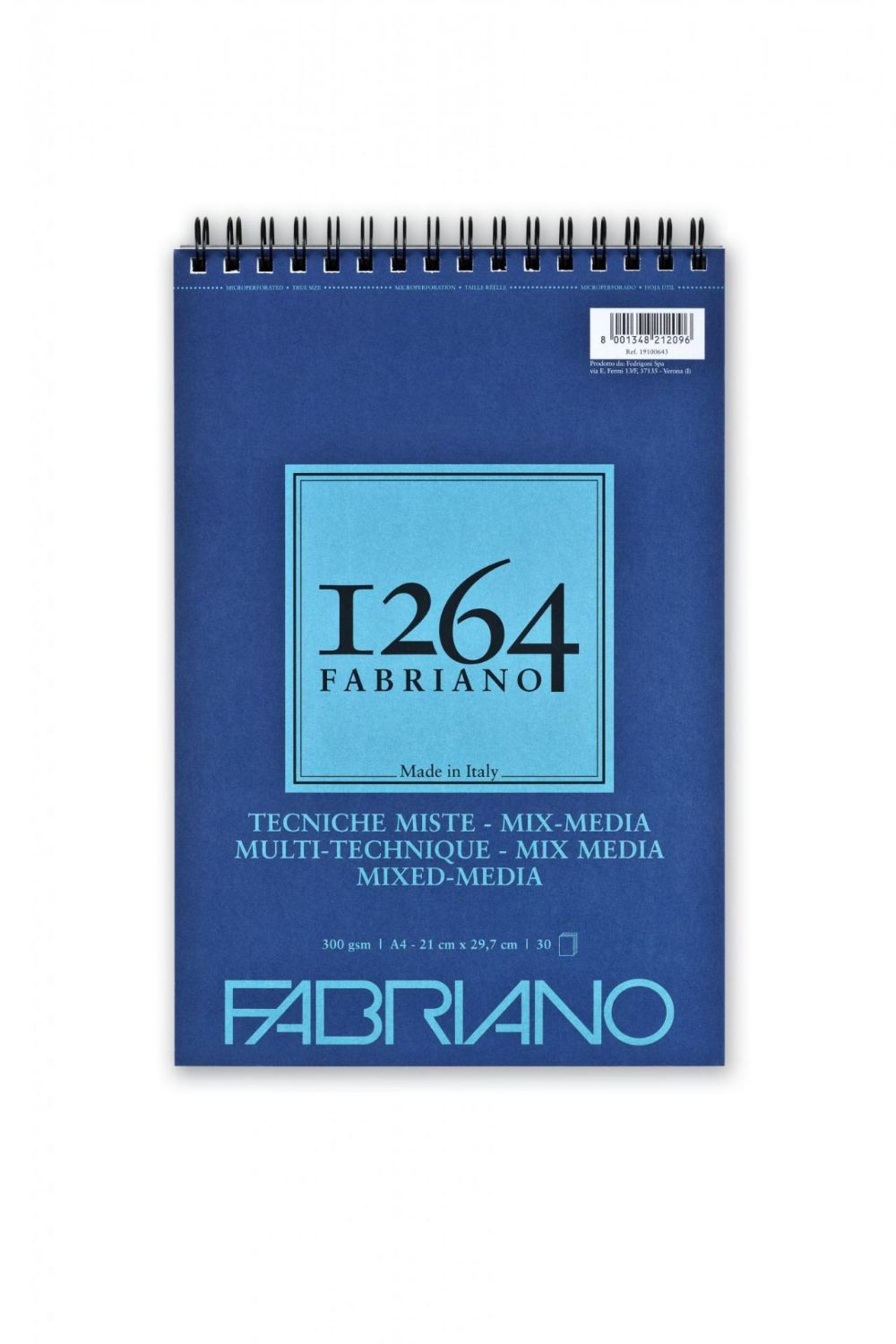 Fabriano 1264 Spiral Bound Mixed Media Pad A4 300gsm Fabriano 1264 Spiral Bound Mixed Media Pad A4 300gsm