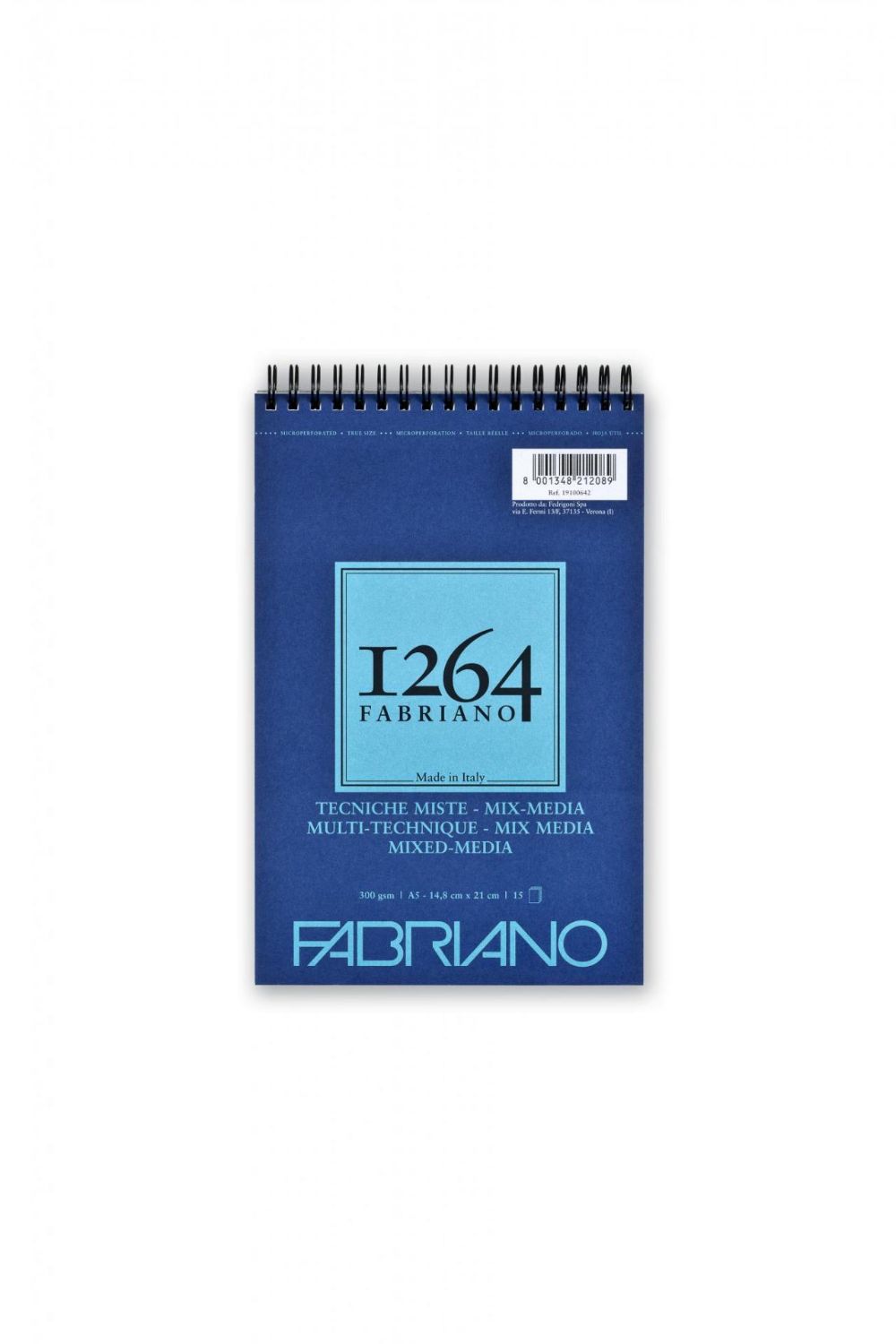 Fabriano 1264 Spiral Bound Mixed Media Pad A5 300gsm Fabriano 1264 Spiral Bound Mixed Media Pad A5 300gsm